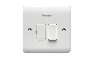 13A Double Pole Switched Fused Connection Unit With LED Printed 'Freezer'