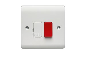 13A Double Pole Switched Fused Connection Unit With LED & Red Rocker