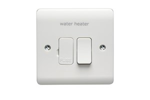 13A Double Pole Switched Fused Connection Unit With LED Printed 'Water Heater'
