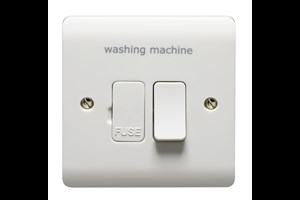13A Double Pole Switched Fused Connection Unit With LED Printed 'Washing Machine'