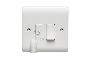 13A Double Pole Switched Fused Connection Unit With LED, Flex Outlet & Tamperproof Screw