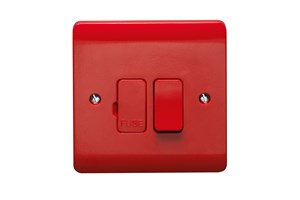 13A Double Pole Switched Fused Connection Unit All Red