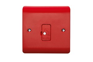 13A Unswitched Fused Connection Unit All Red With Tamperproof Screw