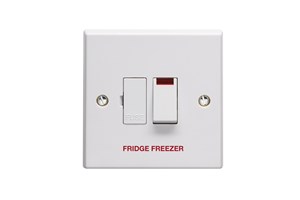 13A Double Pole Switched Fused Connection Unit With Neon Indicator Printed 'Fridge Freezer'