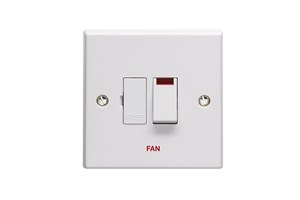 13A Double Pole Switched Fused Connection Unit With Neon Indicator Printed 'Fan'