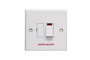 13A Double Pole Switched Fused Connection Unit With Neon Indicator Printed 'Water Heater'