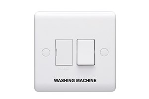 13A Double Pole Switched Fused Connection Unit Printed 'Washing Machine'