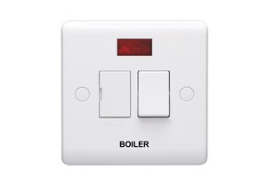 13A Double Pole Switched Fused Connection Unit With Neon Indicator Printed 'Boiler'