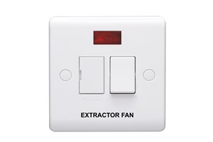 13A Double Pole Switched Fused Connection Unit With Neon Indicator Printed 'Extractor Fan'