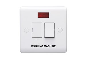13A Double Pole Switched Fused Connection Unit With Neon Indicator Printed 'Washing Machine'