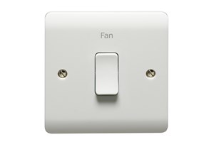20A 1 Gang Double Pole Switch With LED Printed 'Fan'