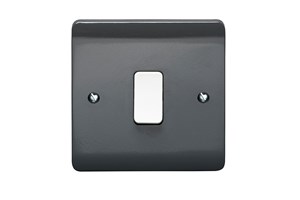 20A 1 Gang Double Pole Switch With LED All Grey With White Rocker