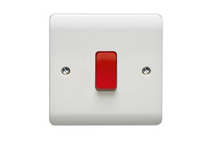 20A 1 Gang Double Pole Switch With LED & Red Rocker