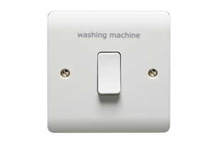 20A 1 Gang Double Pole Switch With LED Printed 'Washing Machine'