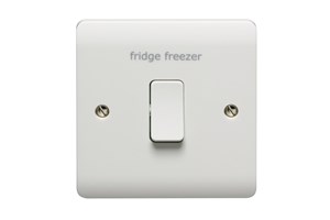 20A 1 Gang Double Pole Switch Printed 'Fridge Freezer'