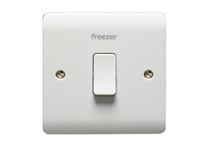 20A 1 Gang Double Pole Switch Printed 'Freezer'