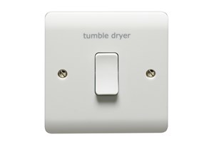 20A 1 Gang Double Pole Switch Printed 'Tumble Dryer'