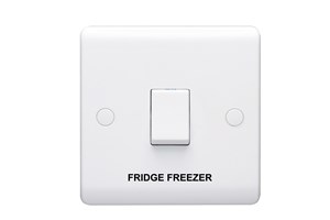 20A 1 Gang Double Pole Control Switch Printed 'Fridge Freezer'