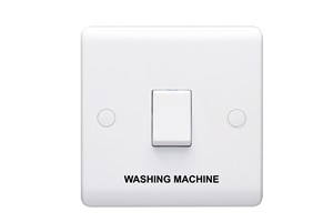 20A 1 Gang Double Pole Control Switch Printed 'Washing Machine'