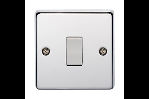 10AX 1 Gang 2 Way Flush Metal Plate Switch Highly Polished Chrome Finish