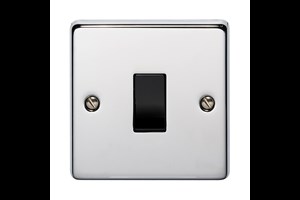 10AX 1 Gang 2 Way Flush Metal Plate Switch Highly Polished Chrome Finish