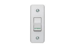 10A 1 Gang Retractive Architrave Switch Printed 'Press'