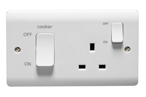 45A Cooker Control Unit With Double Pole Socket and LED