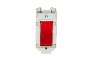 20A Double Pole Grid Switch With Red Rocker
