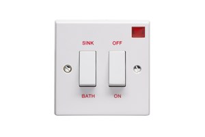 20A Double Pole Bath/Sink Control Switch With Neon Indicator