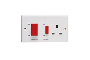 45A Cooker Control Unit With 13A Double Pole Switched Socket Outlet