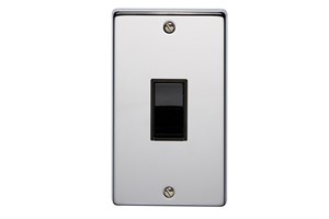 50A 2 Gang Double Pole Control Switch Highly Polished Chrome Finish