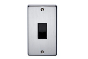 50A 2 Gang Double Pole Control Switch Satin Chrome Finish