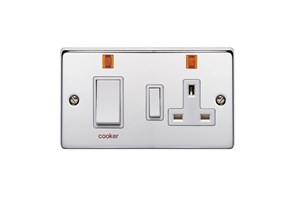 45A Double Pole Cooker Control Unit With Neon Highly Polished Chrome Finish