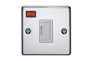 13A Unswitched Fused Connection Unit With Neon Highly Polished Chrome Finish