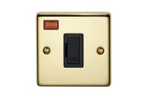 13A Unswitched Fused Connection Unit With Neon Polished Brass Finish