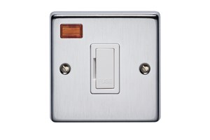 13A Unswitched Fused Connection Unit With Neon Satin Chrome Finish