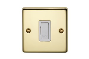 13A Unswitched Fused Connection Unit Polished Brass Finish
