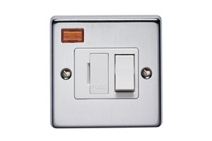 13A Double Pole Switched Fused Connection Unit With Neon Satin Chrome Finish