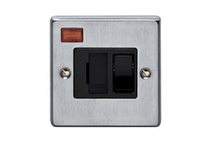 13A Double Pole Switched Fused Connection Unit With Neon Satin Chrome Finish