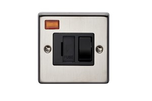 13A Double Pole Switched Fused Connection Unit With Neon Stainless Steel Finish