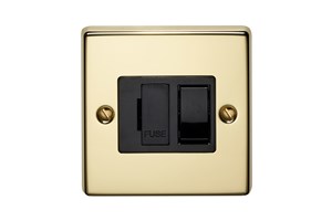 13A Double Pole Switched Fused Connection Unit Polished Brass Finish