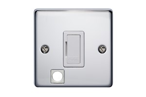 13A Unswitched Fused Connection Unit With Cord Outlet Highly Polished Chrome Finish