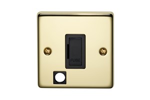 13A Unswitched Fused Connection Unit With Cord Outlet Polished Brass Finish