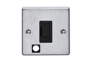 13A Unswitched Fused Connection Unit With Cord Outlet Satin Chrome Finish