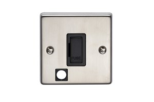 13A Unswitched Fused Connection Unit With Cord Outlet Stainless Steel Finish