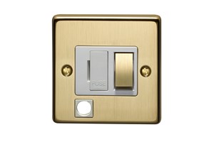 13A Double Pole Switched Fused Connection Unit With Metal Rocker And Cord Outlet Bronze Finish