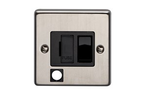 13A Double Pole Switched Fused Connection Unit With Cord Outlet Stainless Steel Finish