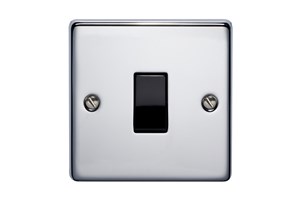 20A 1 Gang Double Pole Control Switch Highly Polished Chrome Finish
