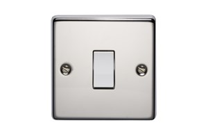 20A 1 Gang Double Pole Control Switch Polished Stainless Steel Finish