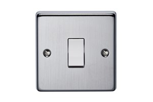 32A 1 Gang Double Pole Control Switch Satin Chrome Finish